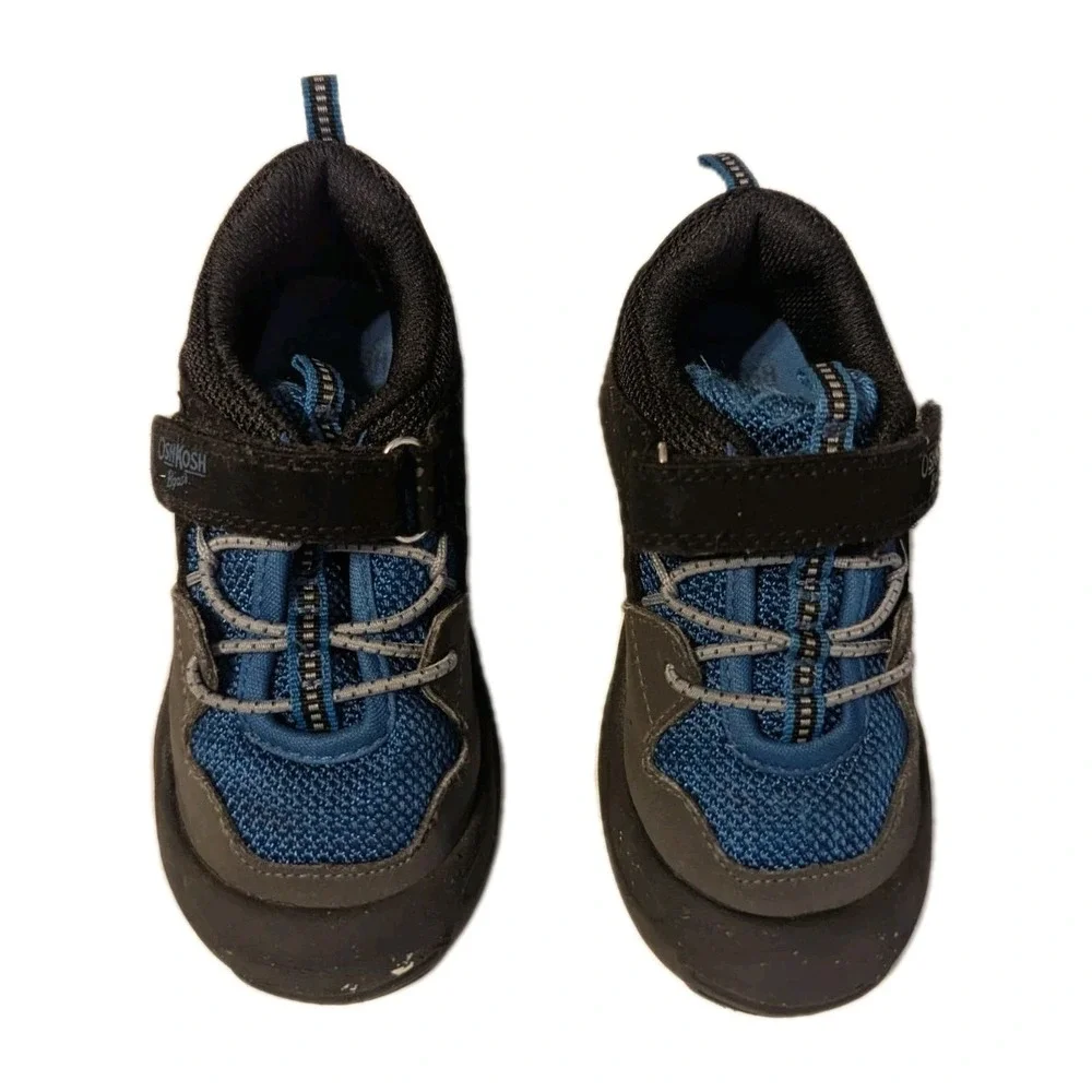 OshKosh‎ B'gosh Boy's Kamun Bump Toe Sneaker Shoes Toddler Black Blue Size 9M